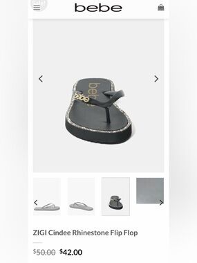 NWT Bebe ZIGI Cindee Rhinestone Flip Flop $50 MSRP